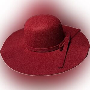 Chic Burgundy Women's Hat with Bow Accent